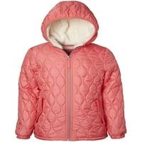 Pink Platinum Sherpa obložena prekrivena jakna