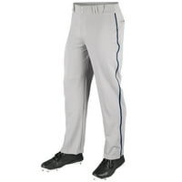 Bejzbolske hlače s otvorenim dnom s pletenicom, srednje veličine za mlade, sive s tamnoplavom pletenicom
