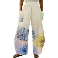 Ženske ljetne modne široke široke hlače s džepovima u struku, kratke hlače s džepovima Plus veličine, cvjetne