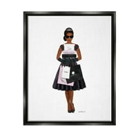 Stupell Glam Brand Fashion Shopping Woman Beauty & Moshion slika crni plutač uokviren umjetnički print zid umjetnost