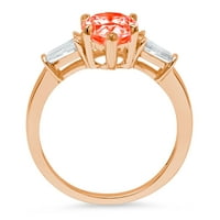 2. Dijamant u obliku kruške s imitacijom crvenog dijamanta od ružičastog zlata od 14 karata s tri kamena od 9,5