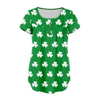 Patrika Ženska Casual majica kratkih rukava s printom djeteline Irski Okrugli vrat modni vrhovi u donjem rublju