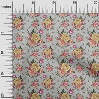 Siva Tkanina s cvjetnim uzorkom tkanina za šivanje s otiskom za rukotvorine širine dvorišta