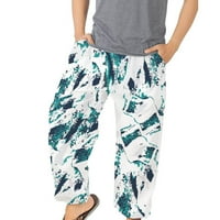 JMntiy muški modni cvjetači labave elastične plaže Atleisure Tiskane hlače Tweatpants Čovjek