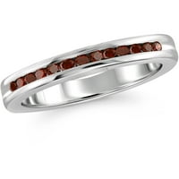 Prsten od srebra od crvenog dijamanta okruglog reza u karatima