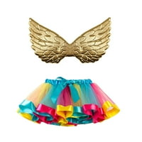 Haljina za princezu, veličina dječje baletne suknje za djevojčice, svečana suknja za ples od duginog tila s krilima,