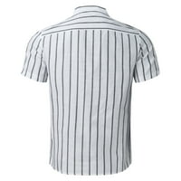 Muška košulja, jednobojna Muška bluza s kratkim rukavima Na pruge, vrhovi, ležerna odjeća za plažu, radni vrhovi,