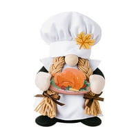 Dekoracija Kuharski šešir bezlični starac koji drži bundevu lutka Rudolph patuljak ukras patuljka