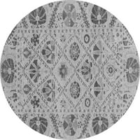 Moderni unutarnji tepisi, Okrugli, apstraktni, Sivi, 3' okrugli