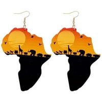 Velike lagane viseće naušnice u afričkom safari stilu