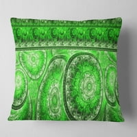 DesignArt Green Living Cell Fraktalni dizajn - Sažetak jastuka za bacanje - 18x18
