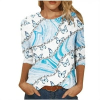 Košulje za žene casual, košulje s rukavima za žene ljetni labavi puloveri s okruglim vratom, tunike Casual vrhovi