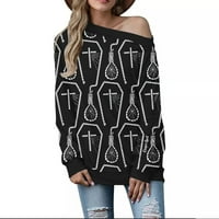 Ženska bluza s printom za Noć vještica dugih rukava ležerni puloveri s okruglim vratom Majice Dukserice