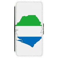 Slika zastave zemlje Sierra Leone kožna torbica za telefon od 9 inča s preklopnim poklopcem