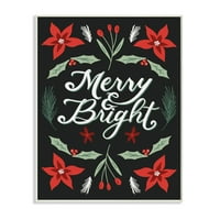 Amanda Houston Merry i Svijetlo svečano božićni tekst Poinsettia uokviren slikarskim umjetničkim otiscima