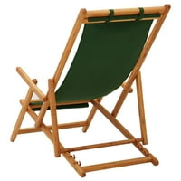 Sklopiva stolica za plažu od masivnog drveta eukaliptusa i tkanine zeleni namještaj za dom