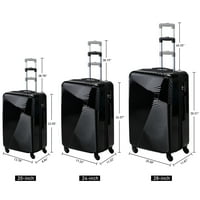 Prijenosni set prtljage, vrećice za prtljage velikog kapaciteta za putovanja, crno