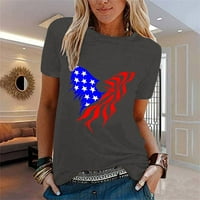 Ženske majice ženska ležerna majica s printom zvijezde za Dan neovisnosti majica kratkih rukava široki gornji