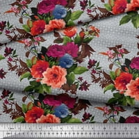 Soimoi satenska svilena tkanina geometrijska, lišće i pečevi cvjetni dekor tkanina tiskano dvorište široko