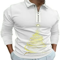Muška Bluza, Božićna Polo majica dugih rukava, božićni Gornji dijelovi s patentnim zatvaračem, muška ležerna majica,