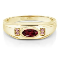 Kralj dragulja 1. Karat Crveni Rodolit šipak ružičasti dijamant uzgojen u laboratoriju, 18K žuto zlato, srebrni