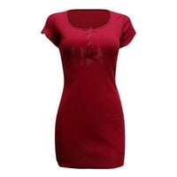 Aayomet ljetna haljina Ženske ljetne haljine majice haljine kratkih rukava cvjetna haljina crvena, m