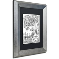 Zaštitni znak likovna umjetnost stablo platno umjetnost Kcdoodleart crni mat, srebrni okvir