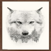 Plakat na zidu s vukovima-drvećem, 22.375 34
