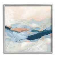 Stupell Industries Abstract Mountain Sunset Scene Scene Slikanje siva uokvirena umjetnička print zidna umjetnost,