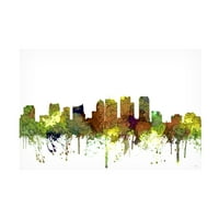 Marlene Watson 'Tampa Florida Skyline Safaro Buff' Canvas Art