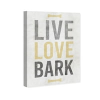 Tipografija i citati Wynwood Studio i citati zidne umjetničke platnene otiske 'Live Love Bark' Motivacijske citate