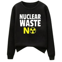 Ženska majica s antinuklearnim zagađenjem, bluze od flisa s okruglim vratom s dugim rukavima, topovi, odjeća s