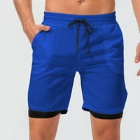 Široke sportske kratke hlače, rastezljive Dvoslojne kratke hlače za trčanje za muškarce