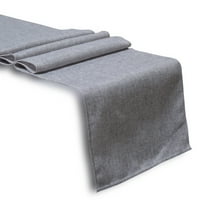 Stolna staza u jednobojnoj platnenoj tkanini bez obloga u sivoj boji