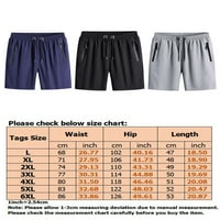 Muške ljetne casual kratke hlače Plus size džepovi s patentnim zatvaračem jednobojne hlače Na vezanje fitness