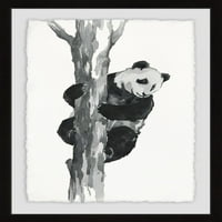 Hrabra panda uokvirena slikarskim tiskom