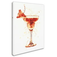 Zaštitni znak likovne umjetnosti 'koktel pije stakleni akvarel x' platno umjetnost Michaela Tompsetta