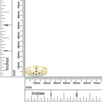 Zaručnički prsten s krunom u stilu princeze Pepeljuge s imitacijom nekoliko okruglih kamena od žutog zlata od