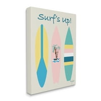 Stupell Industries Surf's Up fraza Pastel Palm Tree Surfboard Canvas Wall Art by Mark Higden
