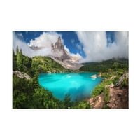 Jean Claude Castor 'Veneto Lago di Sorapis Panorama' Canvas Art