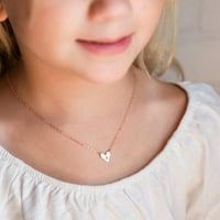 Zlatne početne ogrlice za žene 14K ružičasto zlato pozlaćeno sićušno malo slovo Privjesna ogrlica za djevojčice