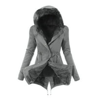 Rasprodaja Parka oderana podstava ženski zimski kaput s kapuljačom Dugi topli kaput izolirana jakna od flisa ležerna