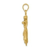 Primalno zlato karat žuto zlato Marineri križ privjesak s lancem konopa kabela
