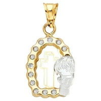 Žuto zlato 14k $ kubični cirkonij imitacija dijamant moleći dječak Privjesak Ogrlica 12 $ nakit pokloni za žene