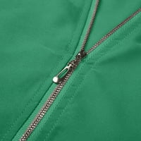 Ženski vrhovi s V-izrezom solidna polovica zip casual dame modni ljetni tunični vrhovi dužine lakata zeleni 3xl