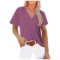 Ženske bluze, Ženske Ležerne široke košulje s izrezom u obliku slova u i kratkim rukavima, modni vrhovi, majice,