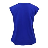 Plava Ženska majica bez rukava Bez rukava s printom serije A. M. ležerna široka bluza s košuljom