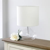 Modna rasvjeta i dekor 13.5 Staklena stolna svjetiljka od čistog kišnice s bijelom nijansom bubnja