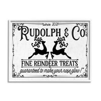 Stupell Industries Rudolph & Co Vintage Sign Graphic Art White Framed Art Print Art Art, Dizajn po slovima i obložen