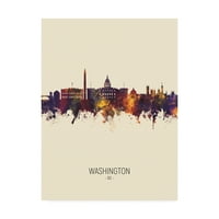 Zaštitni znak likovne umjetnosti 'Washington DC Skyline Portret III' Platno umjetnost Michaela Tompsetta